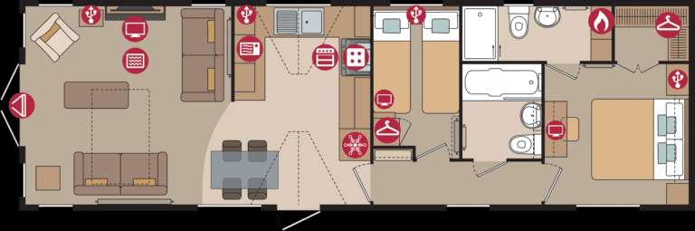 2 bedroom Lodge for sale - floorplan