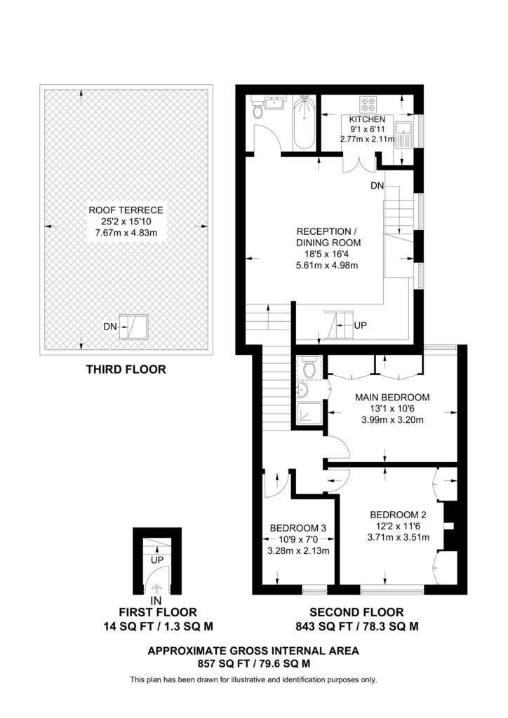 3 bedroom maisonette to rent - floorplan