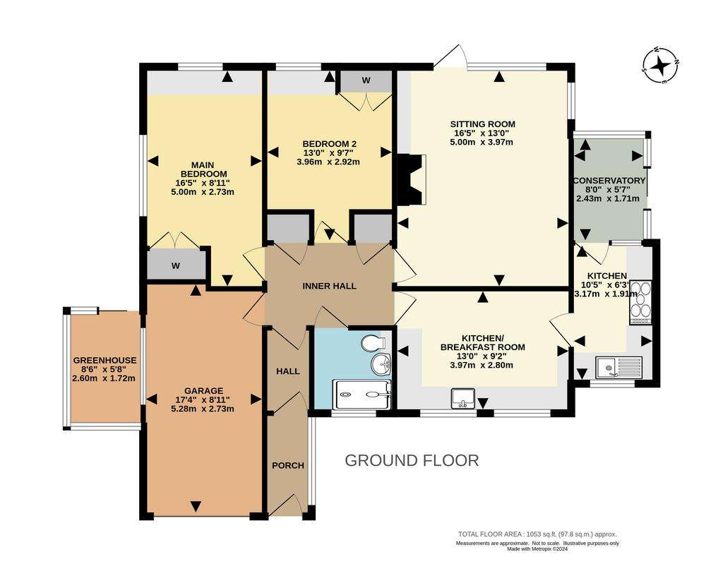 2 bedroom bungalow for sale - floorplan