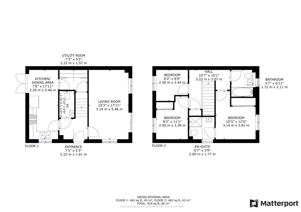 3 bedroom end of terrace house for sale - floorplan