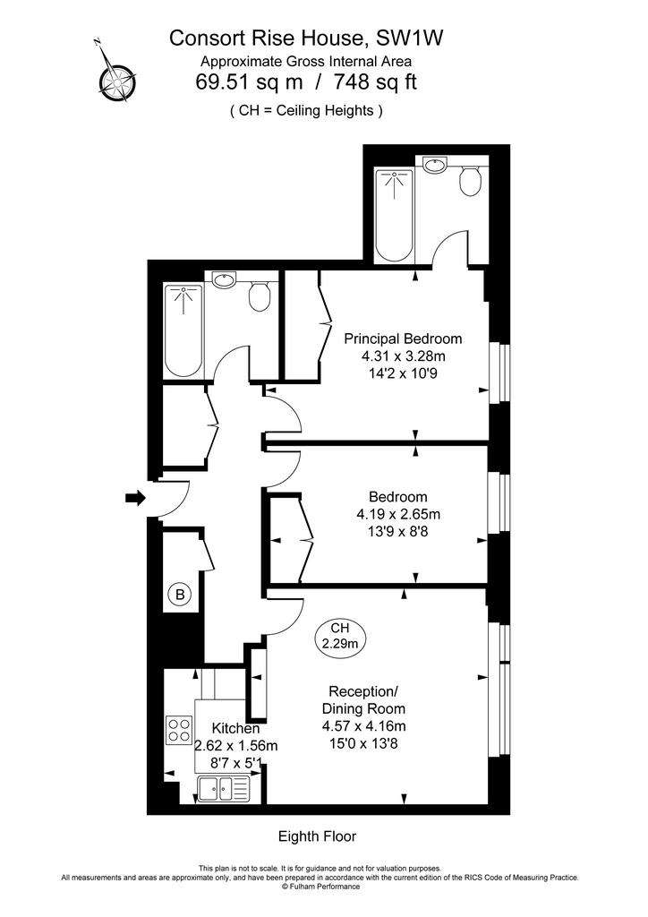 2 bedroom flat to rent - floorplan