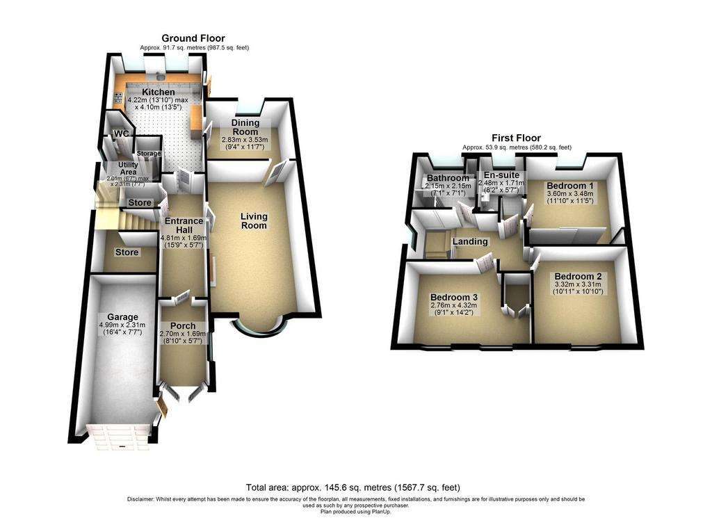 3 bedroom detached house for sale - floorplan