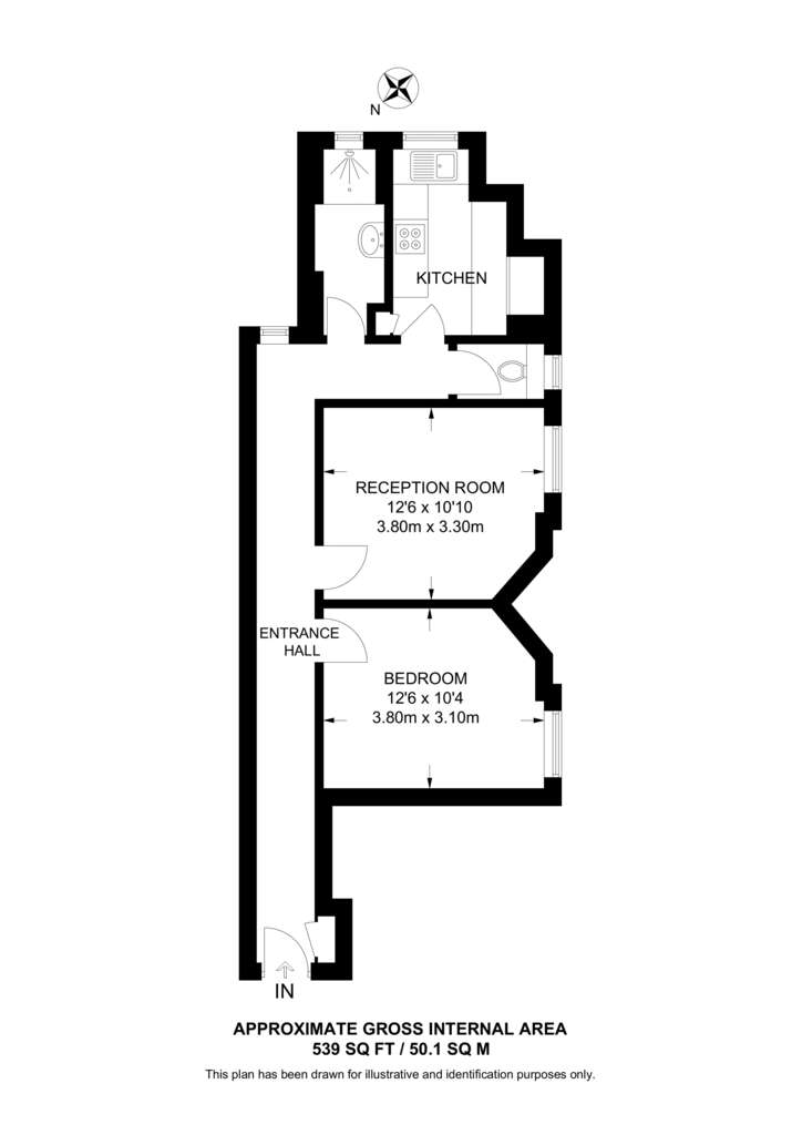 1 bedroom flat to rent - floorplan