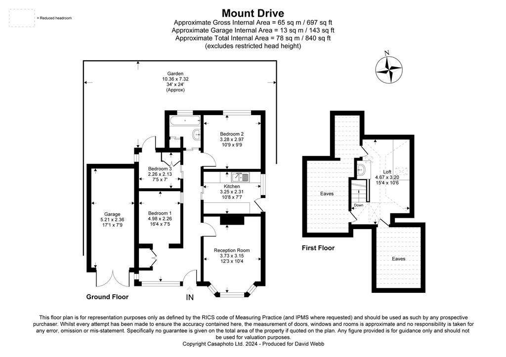 3 bedroom bungalow for sale - floorplan