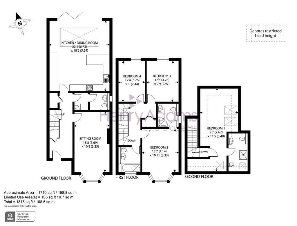 4 bedroom town house for sale - floorplan