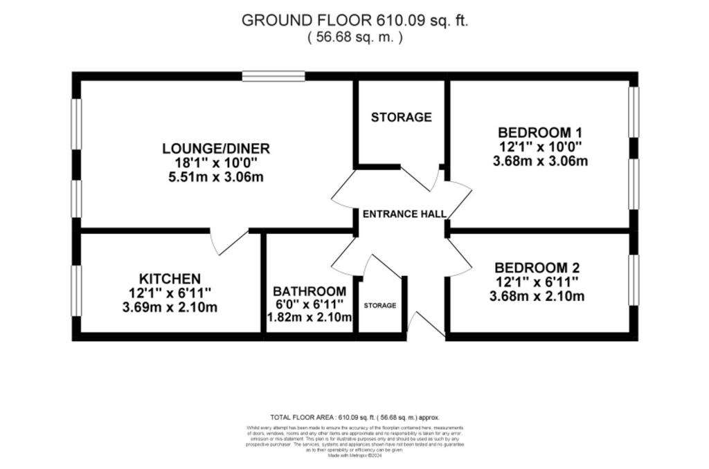 2 bedroom flat for sale - floorplan