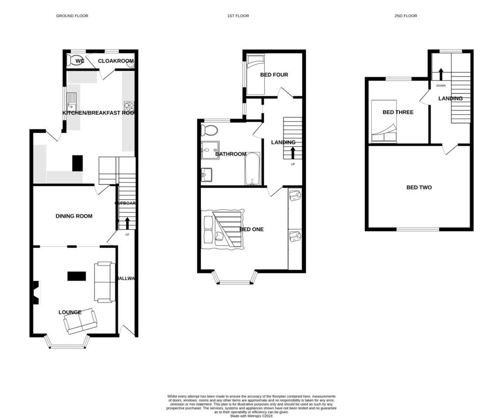 4 bedroom terraced house for sale - floorplan