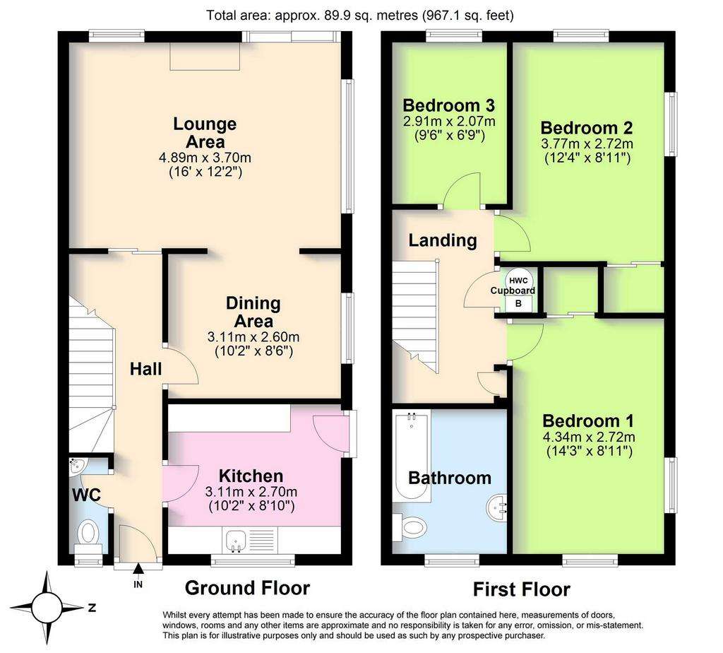 3 bedroom semi-detached house for sale - floorplan