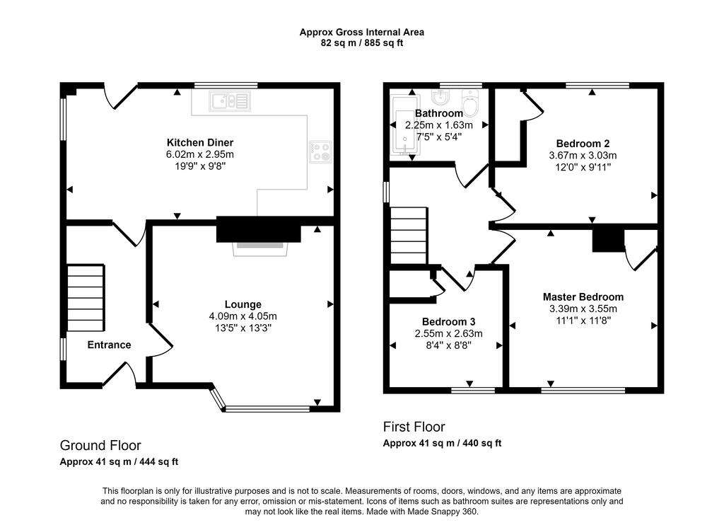 3 bedroom semi-detached house for sale - floorplan