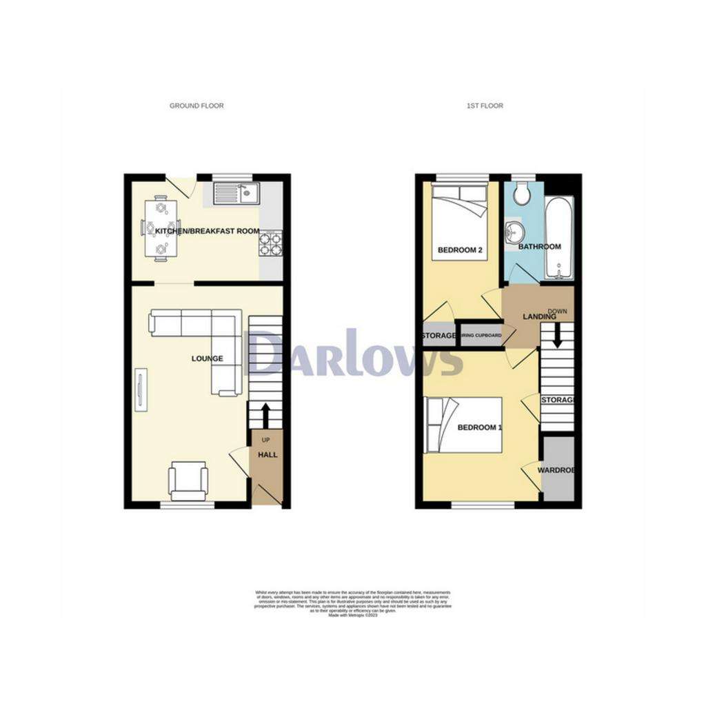 2 bedroom terraced house for sale - floorplan