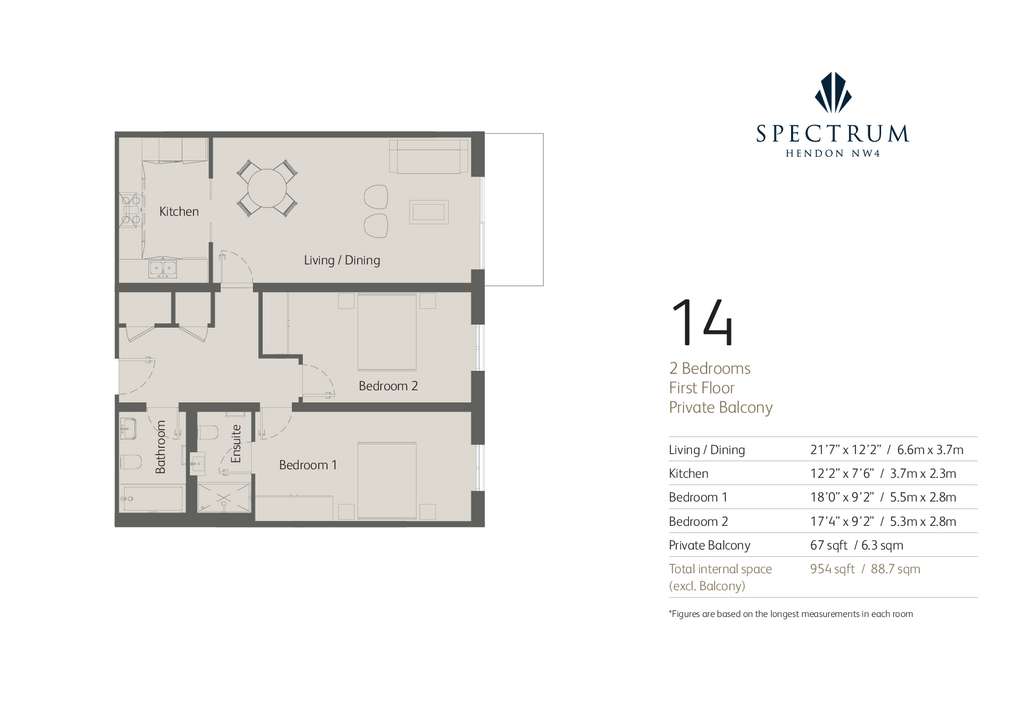 2 bedroom flat for sale - floorplan