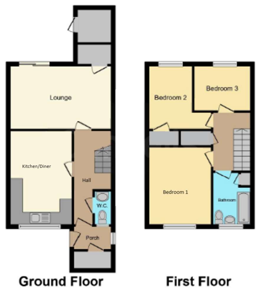 3 bedroom terraced house to rent - floorplan