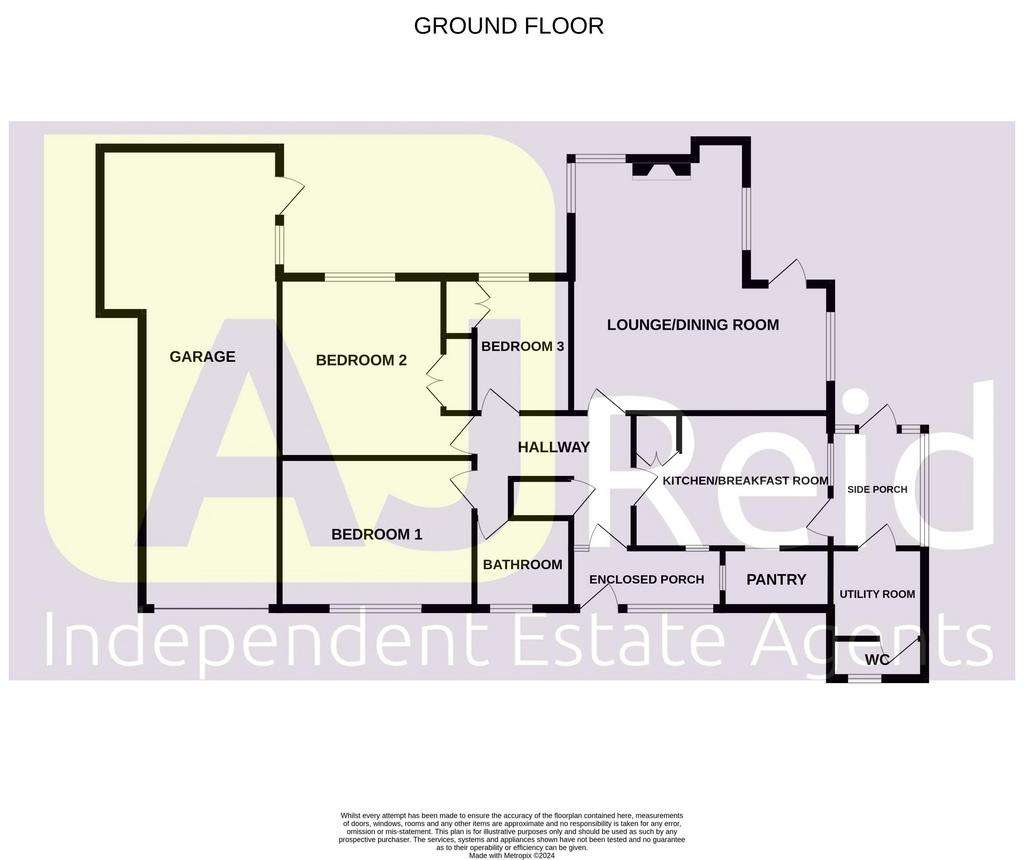 3 bedroom bungalow for sale - floorplan