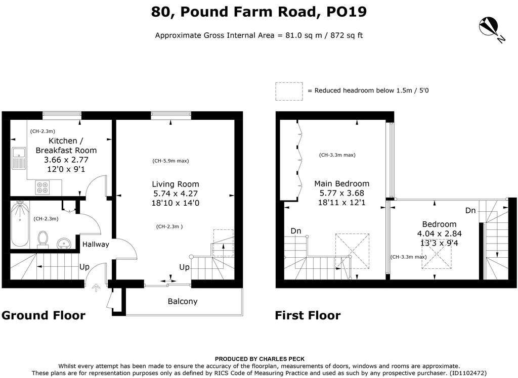 2 bedroom flat for sale - floorplan