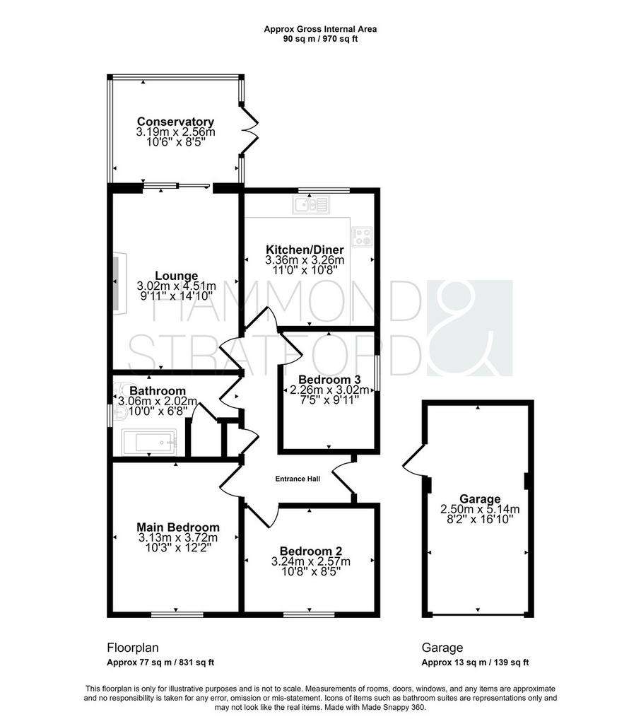 3 bedroom detached bungalow for sale - floorplan