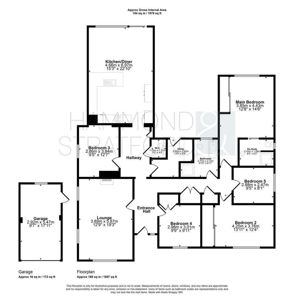 5 bedroom detached bungalow for sale - floorplan