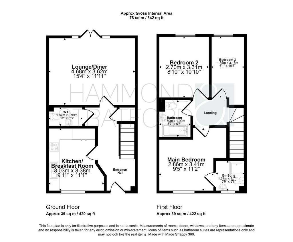 3 bedroom semi-detached house for sale - floorplan