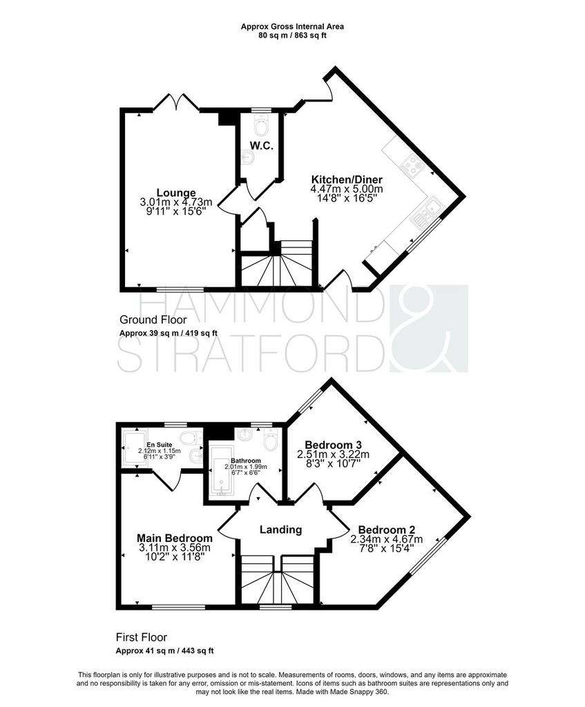 3 bedroom end of terrace house for sale - floorplan