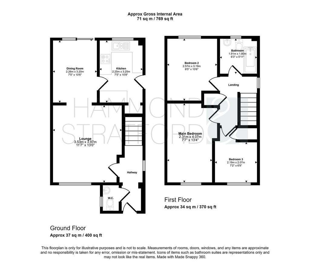 3 bedroom semi-detached house for sale - floorplan