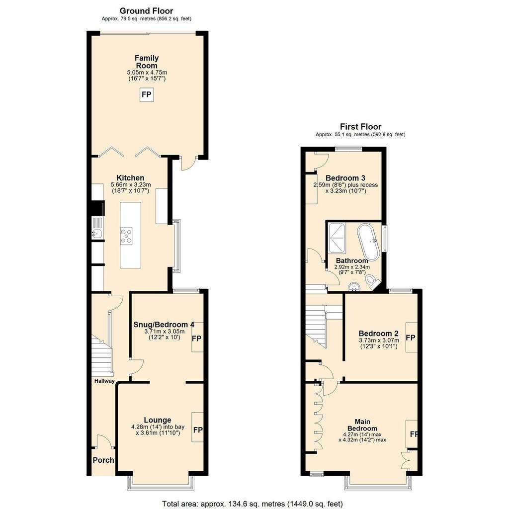 3 bedroom semi-detached house for sale - floorplan