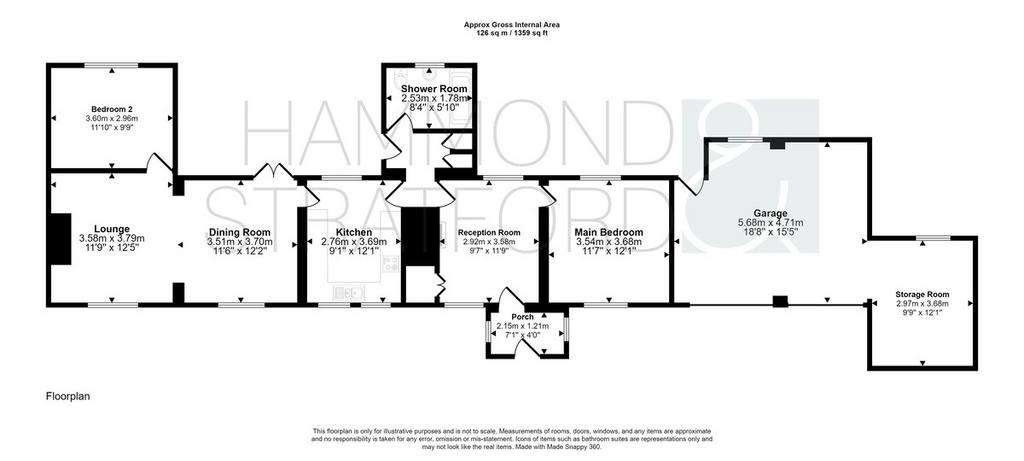 2 bedroom detached bungalow for sale - floorplan