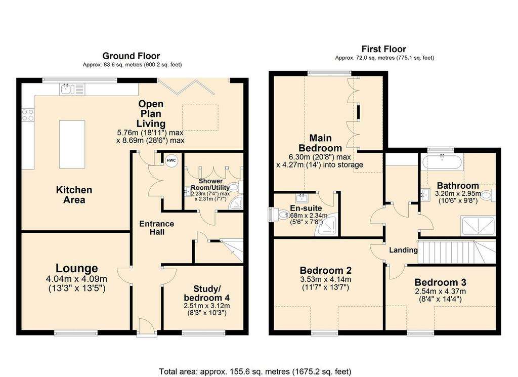 4 bedroom semi-detached house for sale - floorplan