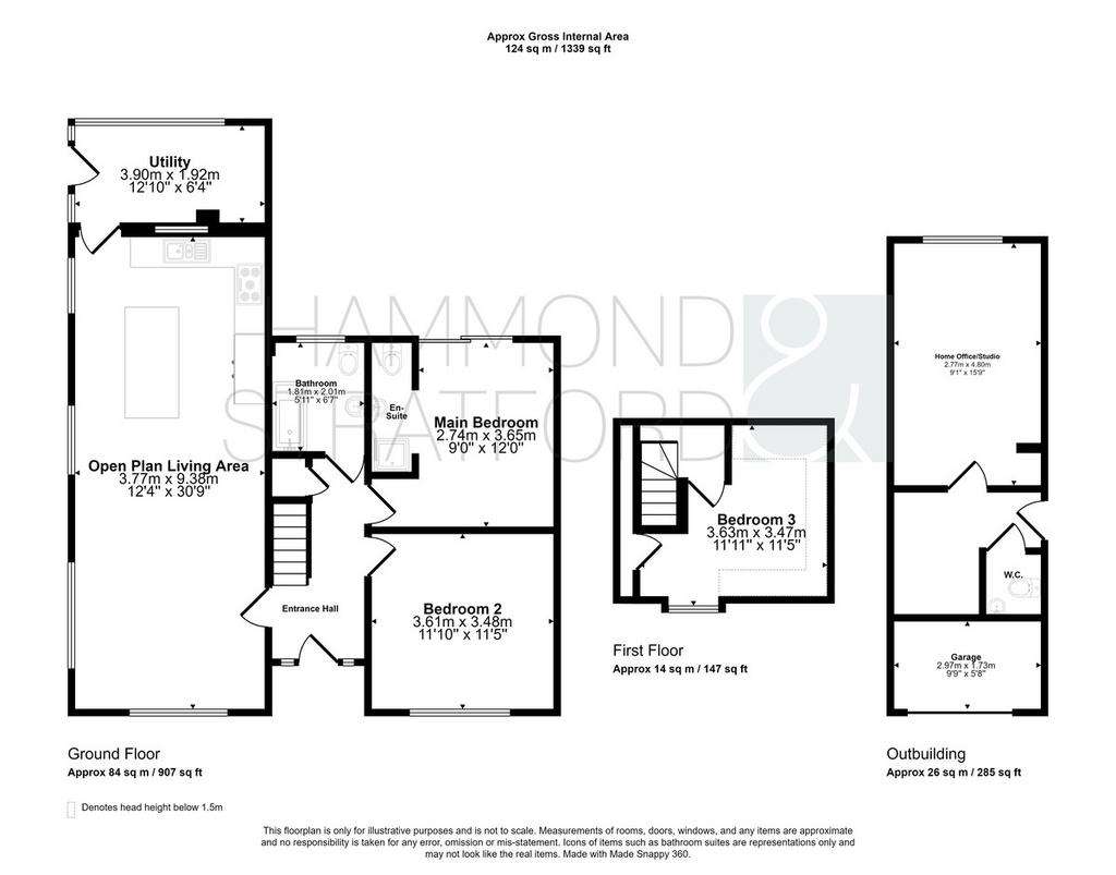 3 bedroom detached bungalow for sale - floorplan