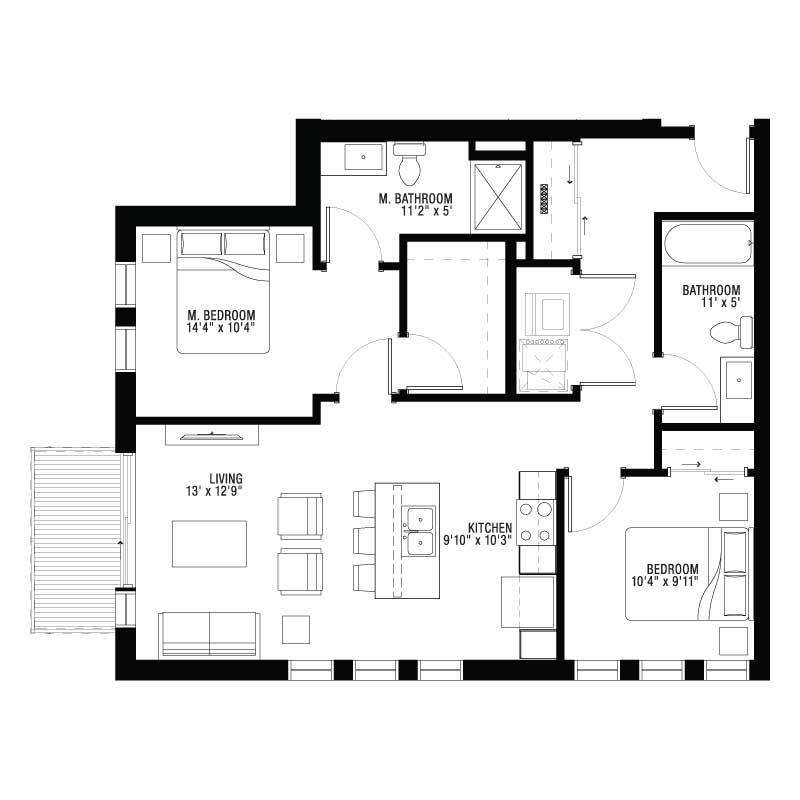 2 bedroom flat for sale - floorplan