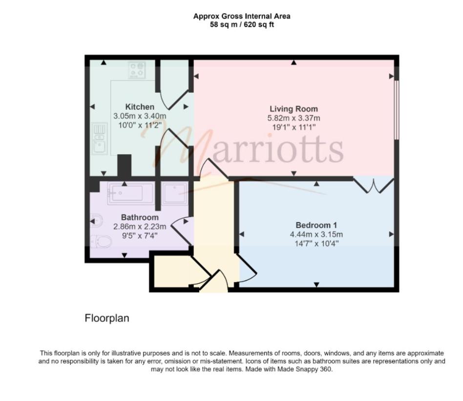 1 bedroom flat for sale - floorplan