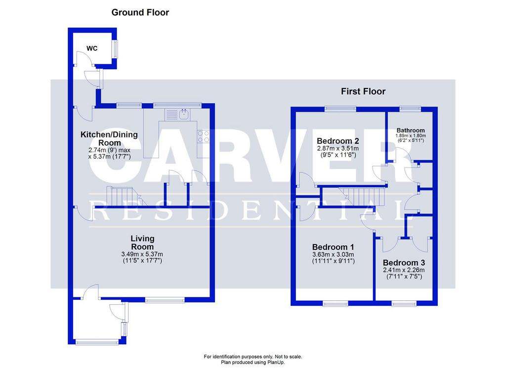 3 bedroom semi-detached house for sale - floorplan