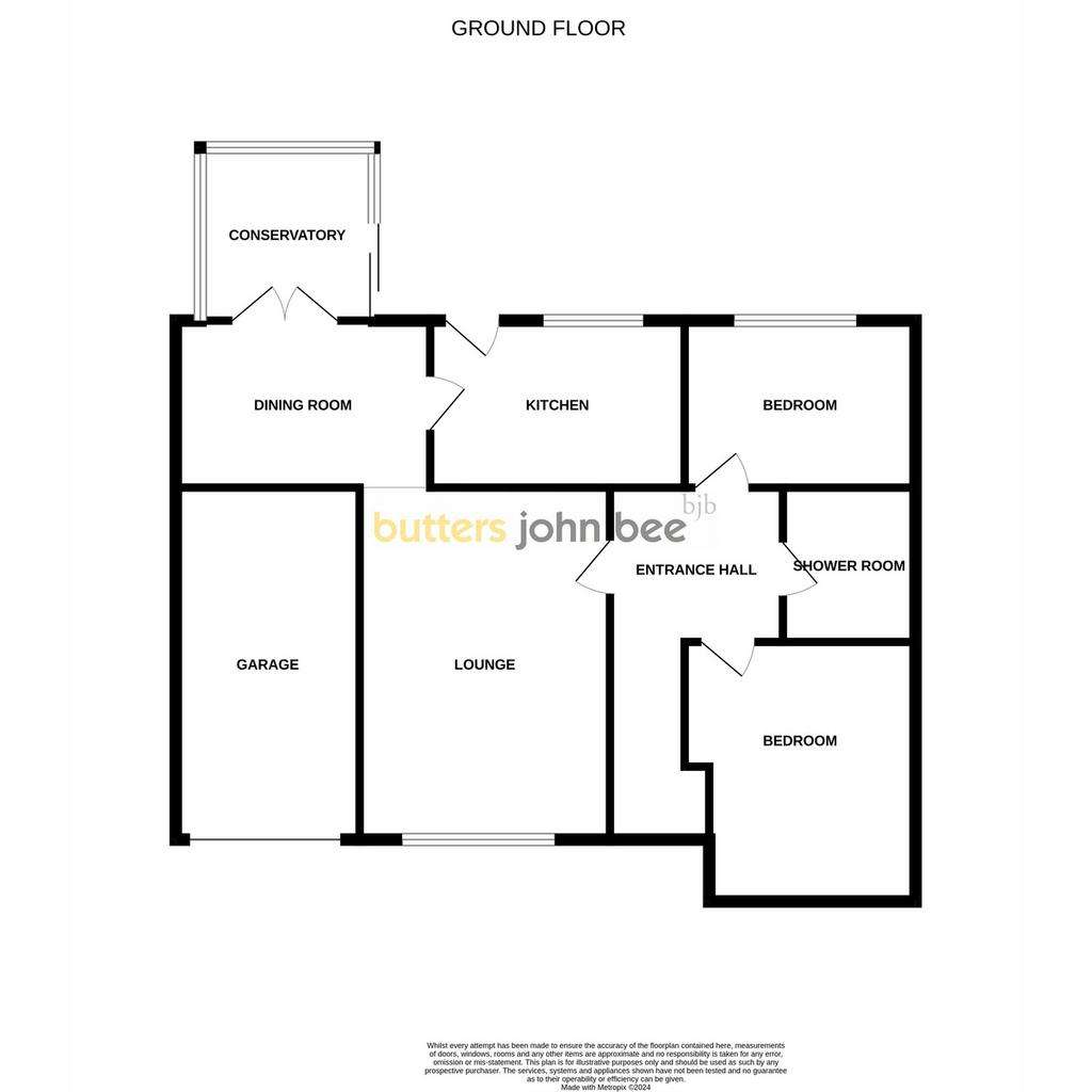 2 bedroom detached bungalow for sale - floorplan