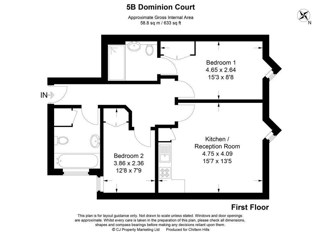 2 bedroom flat for sale - floorplan