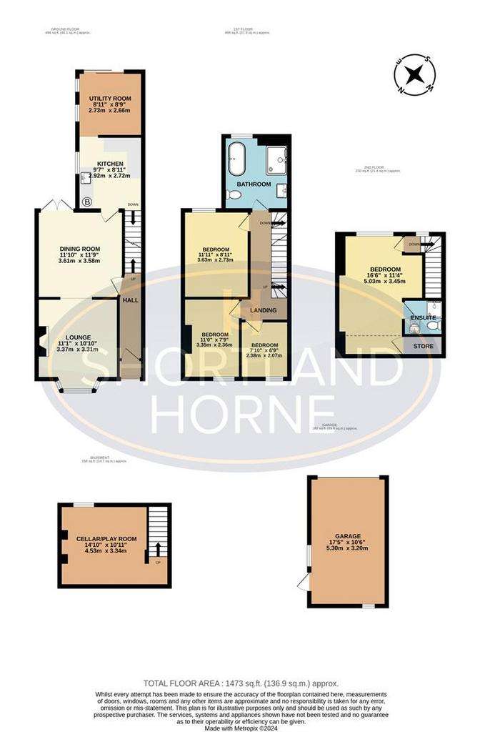 4 bedroom terraced house for sale - floorplan