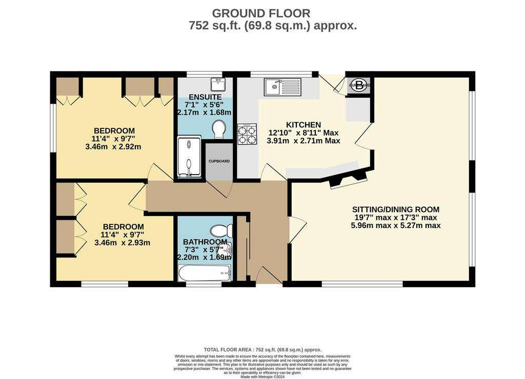 2 bedroom Lodge for sale - floorplan