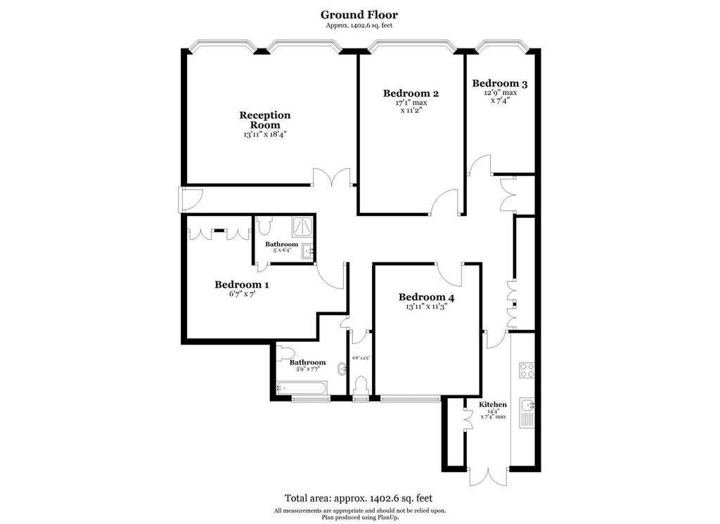 4 bedroom flat to rent - floorplan