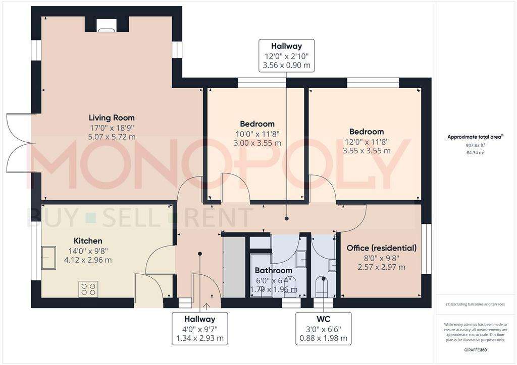 3 bedroom detached bungalow for sale - floorplan