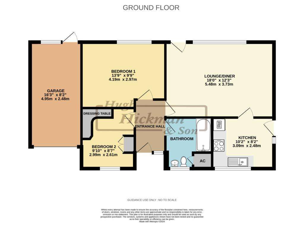 2 bedroom bungalow for sale - floorplan