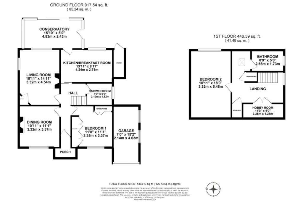 2 bedroom detached bungalow for sale - floorplan