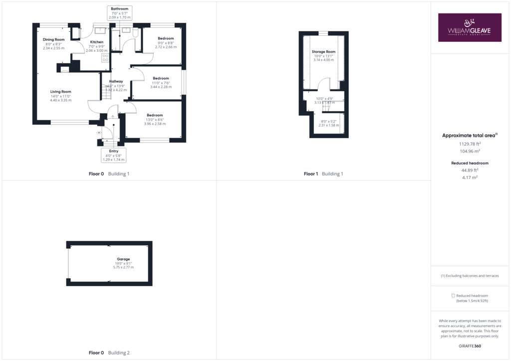 3 bedroom bungalow for sale - floorplan