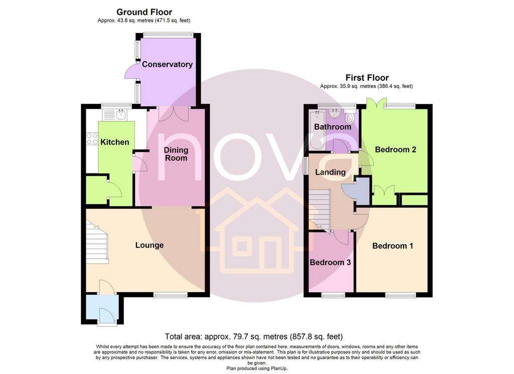 3 bedroom semi-detached house for sale - floorplan