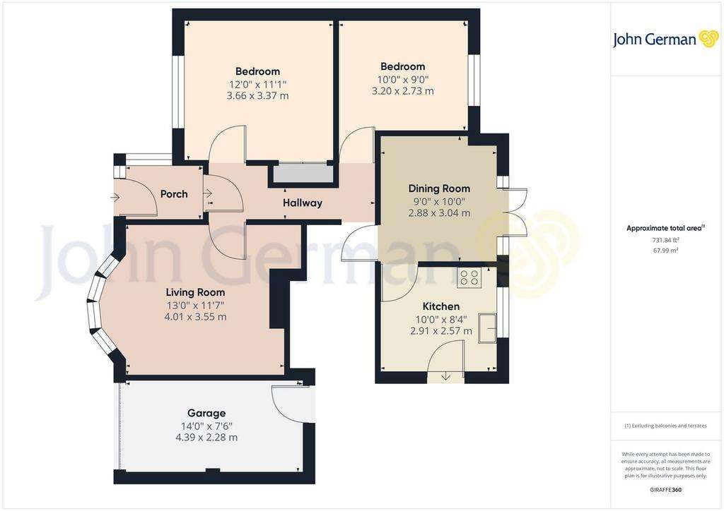 2 bedroom semi-detached bungalow for sale - floorplan