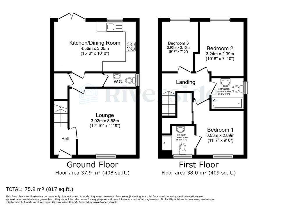 3 bedroom semi-detached house for sale - floorplan