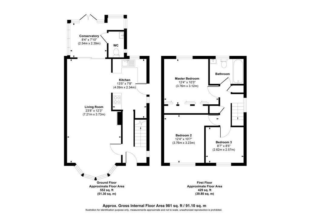 3 bedroom semi-detached house to rent - floorplan