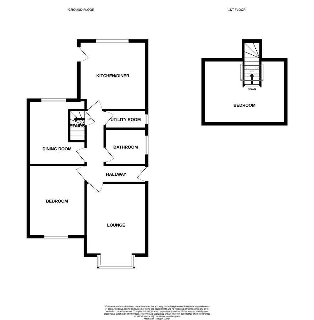 2 bedroom semi-detached bungalow for sale - floorplan