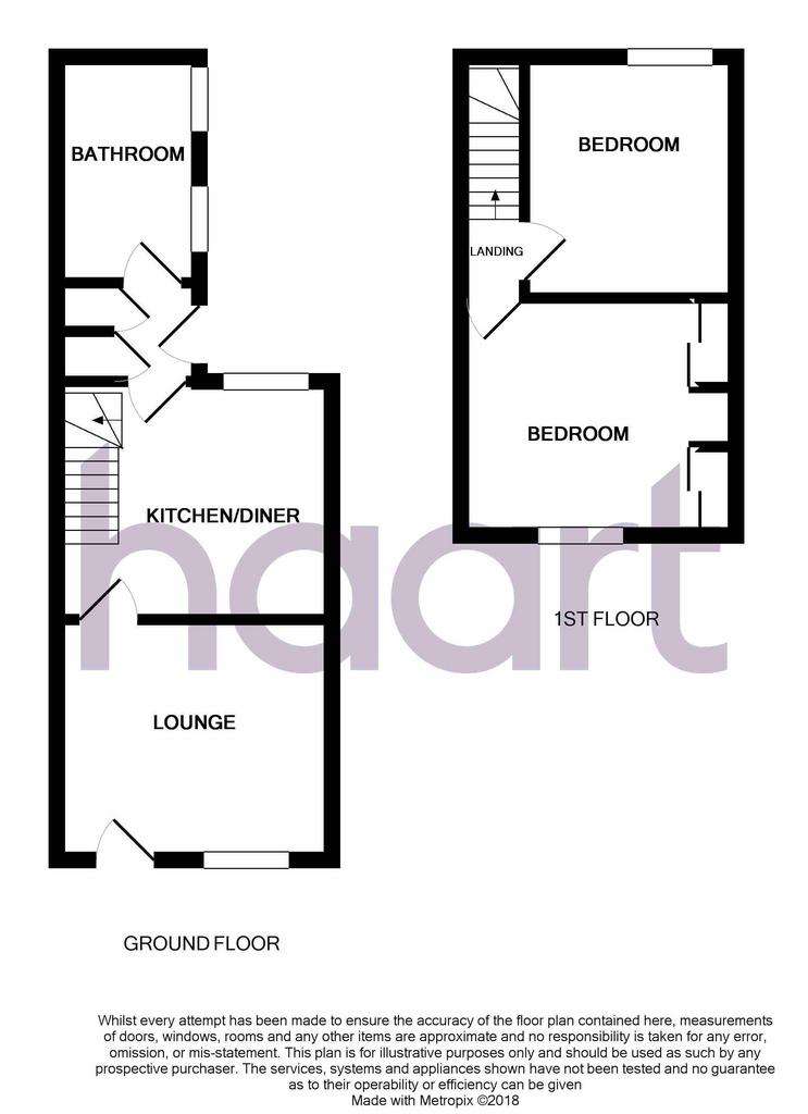 2 bedroom terraced house to rent - floorplan