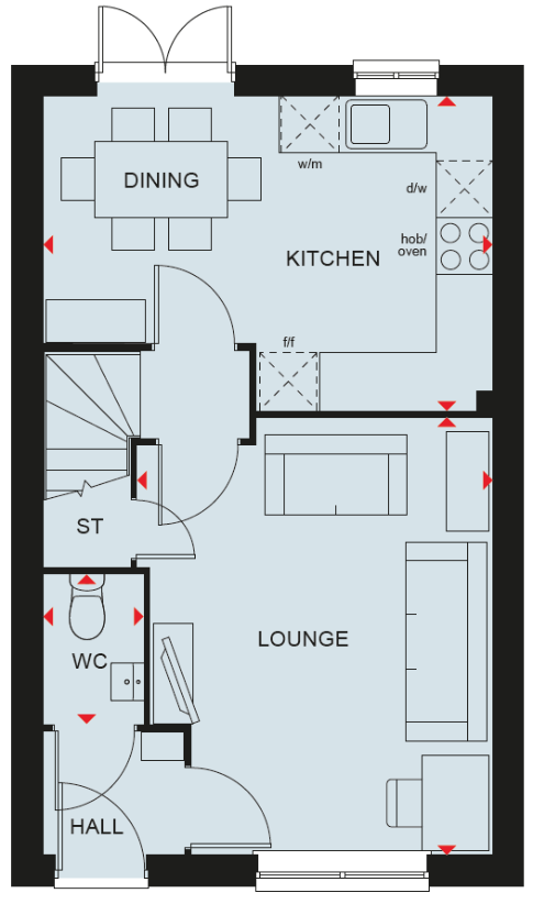 3 bedroom semi-detached house for sale - floorplan