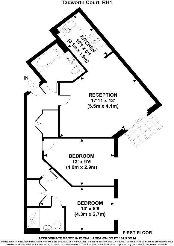 2 bedroom flat for sale - floorplan