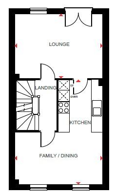 2 bedroom end of terrace house for sale - floorplan