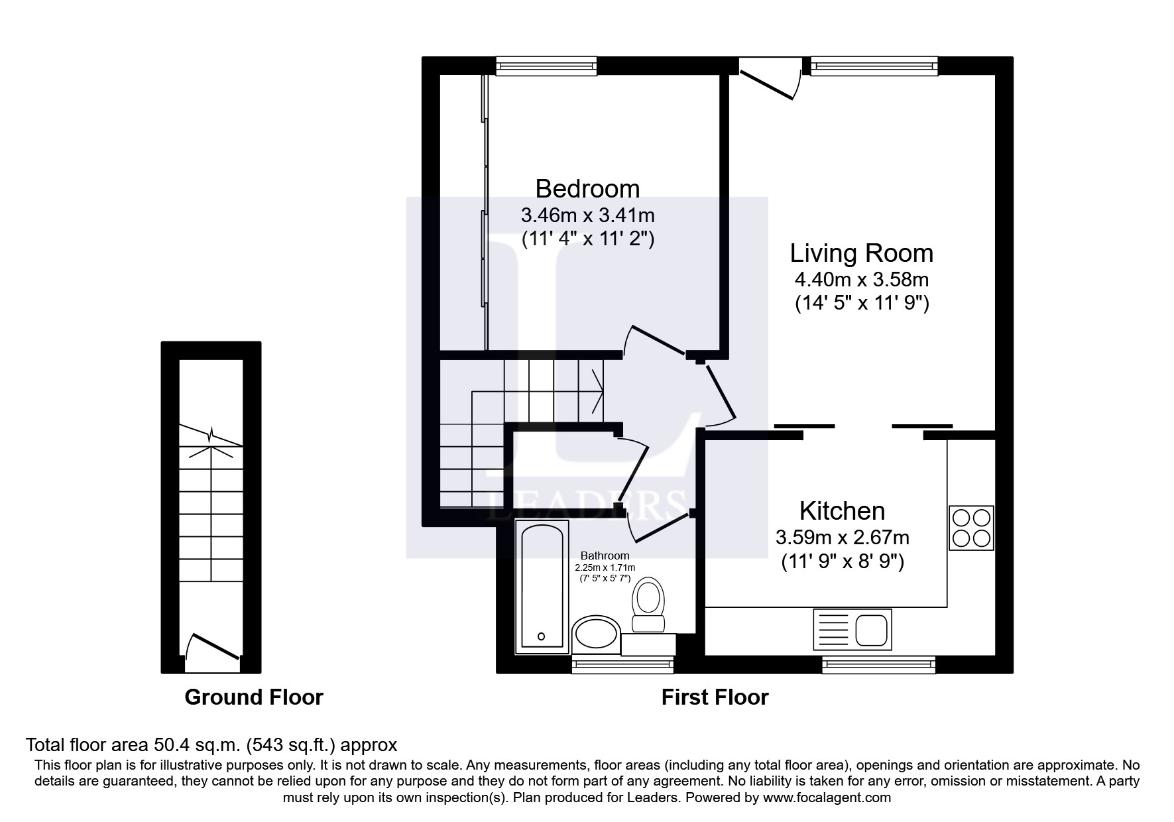 1 bedroom maisonette for sale - floorplan