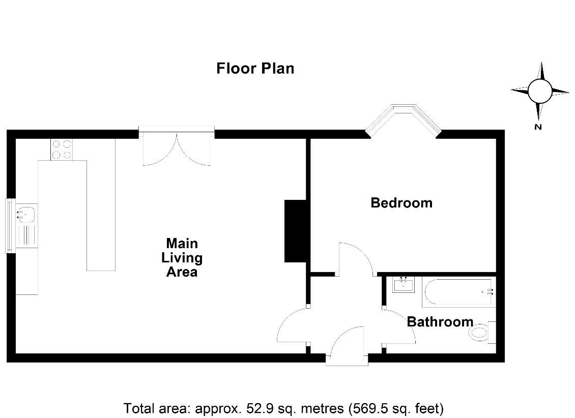 1 bedroom flat for sale - floorplan